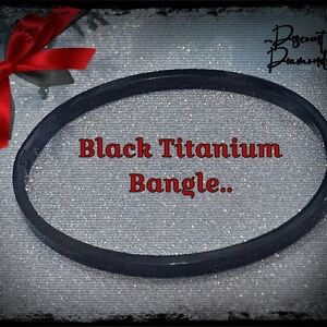 Titanium Steel 18K Black Gold Hinged Bangle Bracelet